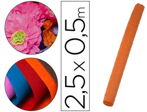 Papel crepe florista liderpapel 50 cm x 2,5 m 85gr laranja , Liderpapel , 78482 , 8423473784826